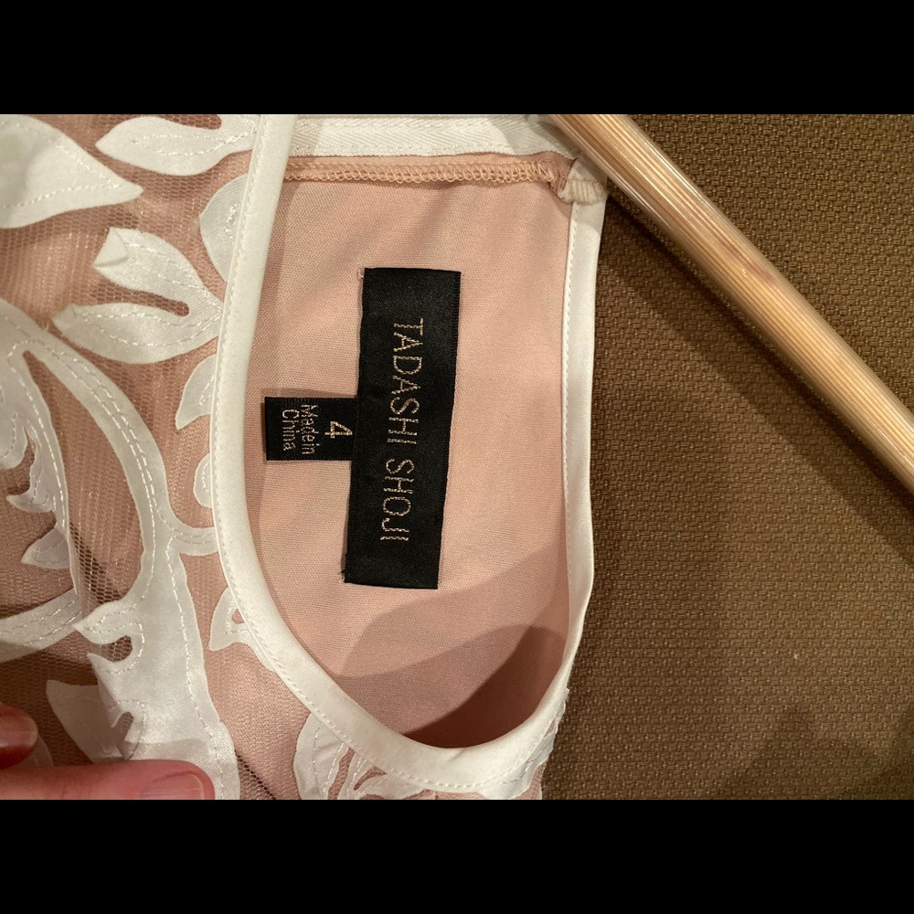 Tadashi Shoji nude sheath dress